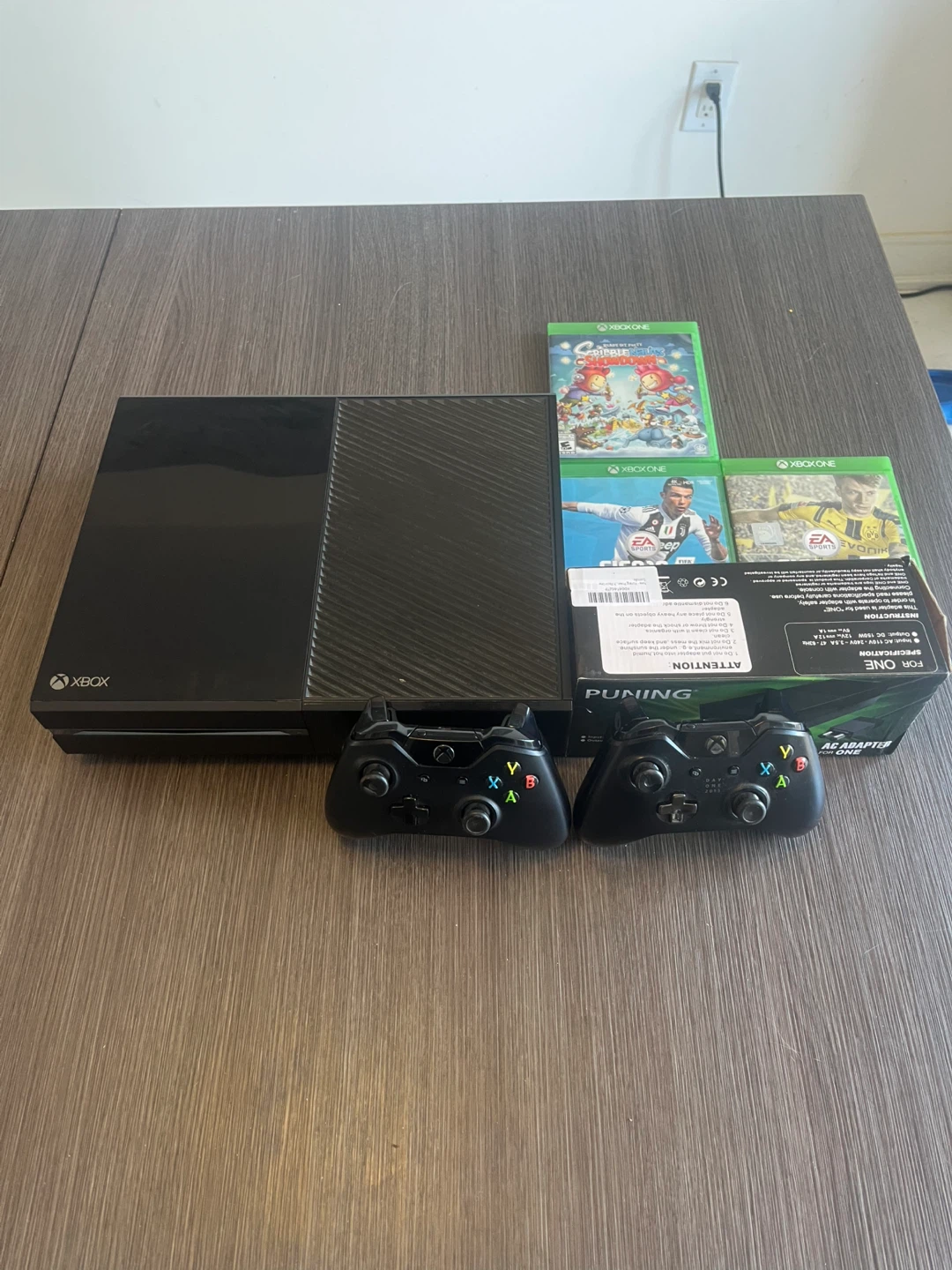 Xbox One Console with 3 Games and Controllers