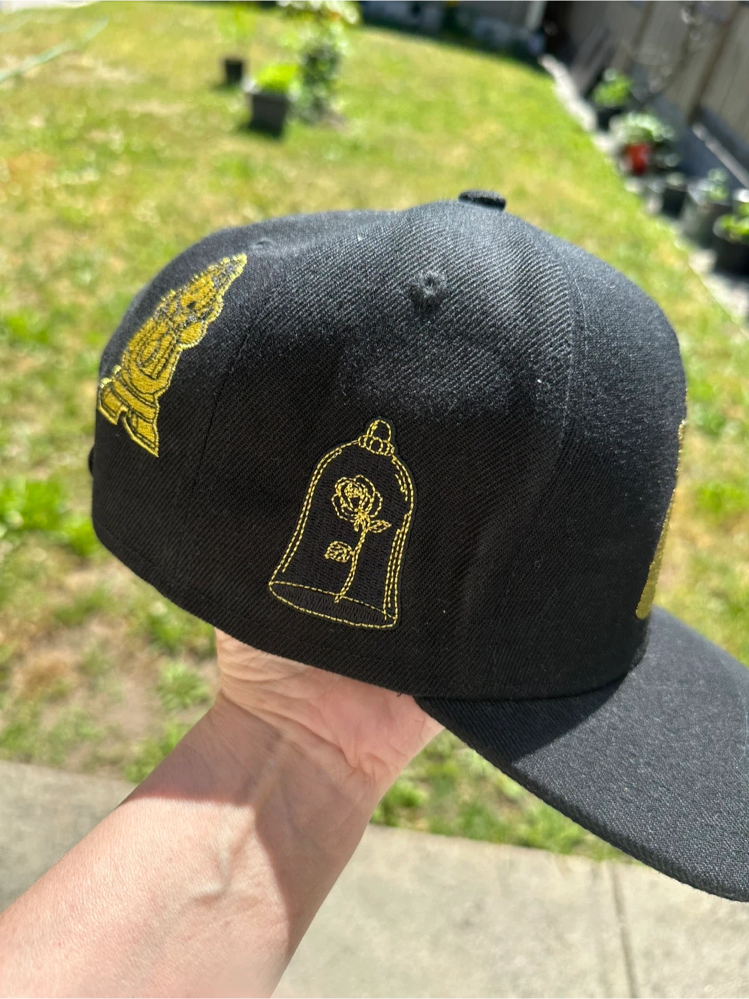 Black Baseball Cap with Beauty and the Beast Embroidery - photo 5