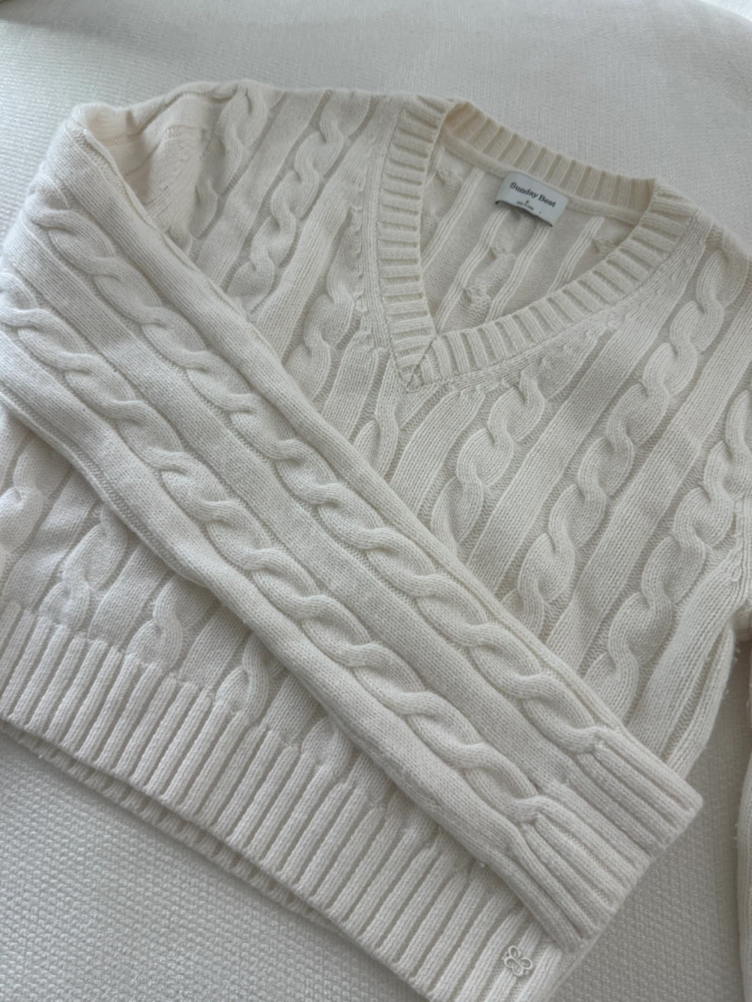 Aritzia Sundays Best Cable Knit Cropped Sweater - photo 2
