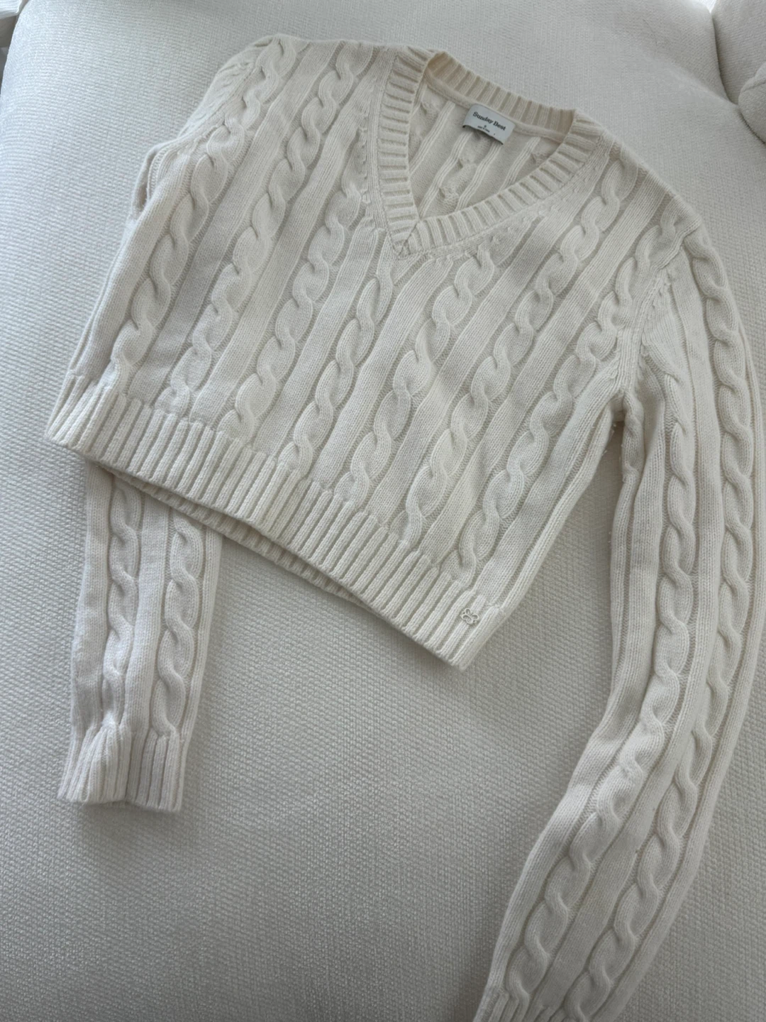 Aritzia Sundays Best Cable Knit Cropped Sweater - photo 3