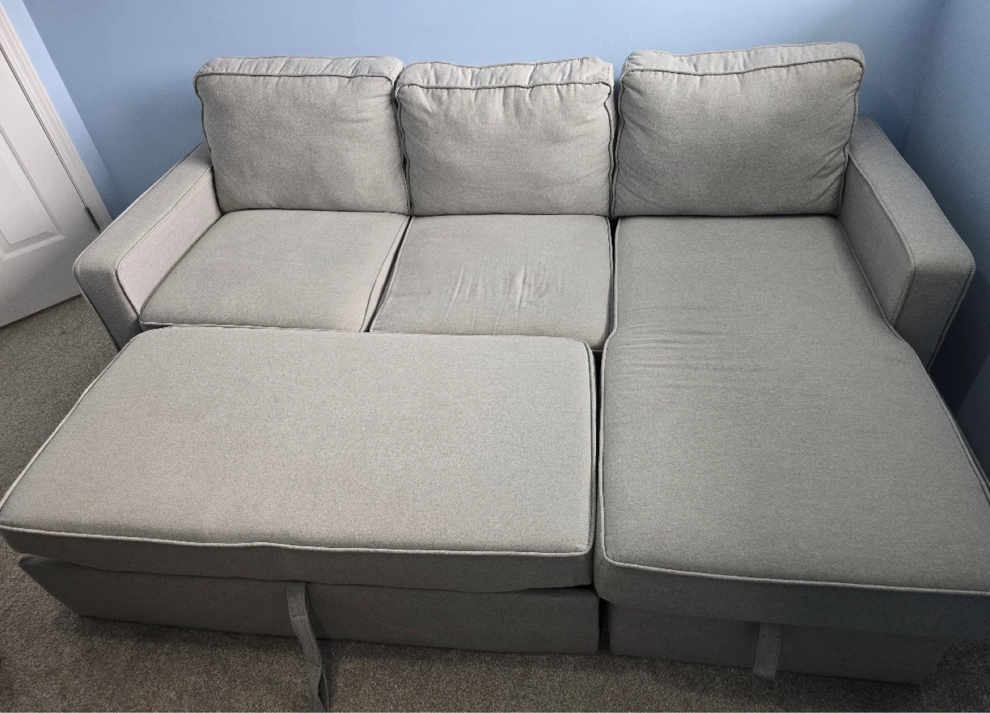 Grey Loveseat Sofa with Storage - photo 2