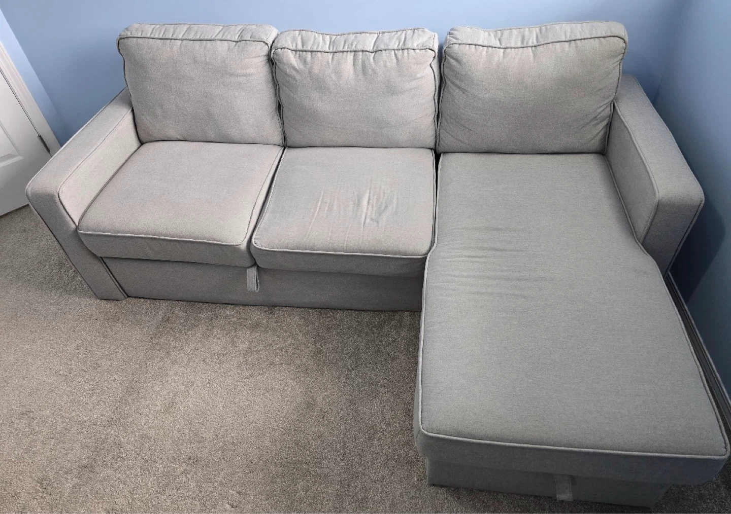 Grey Loveseat Sofa with Storage
