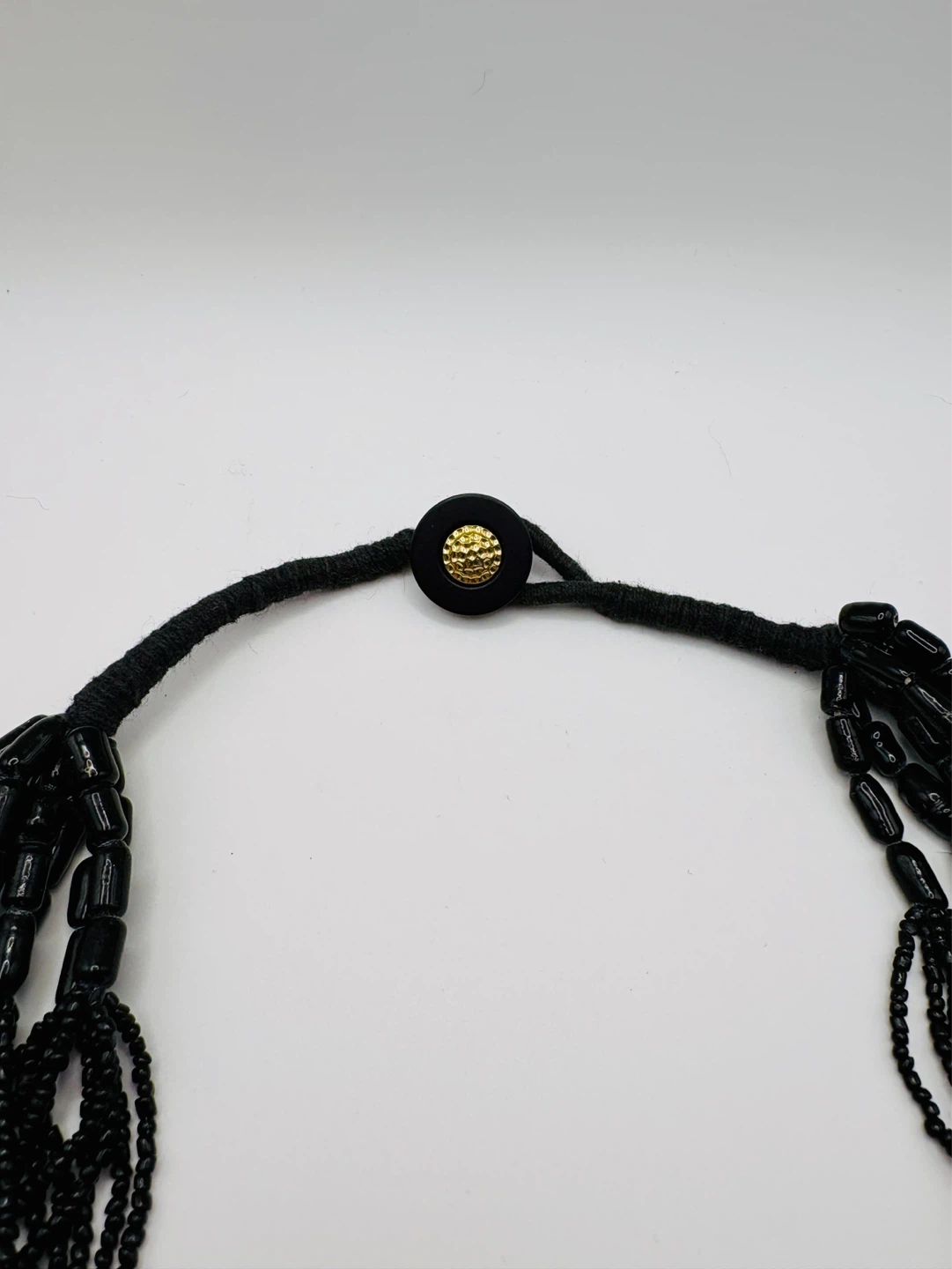 Black Glass Beaded Statement Necklace - photo 4