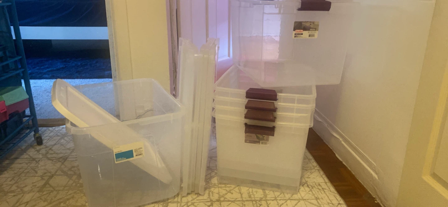 Set of 6 Sterilite 66 Qt ClearView Latch Storage Box