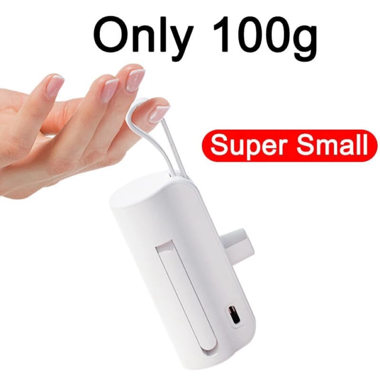 White Mini Portable Charger 5000mAh