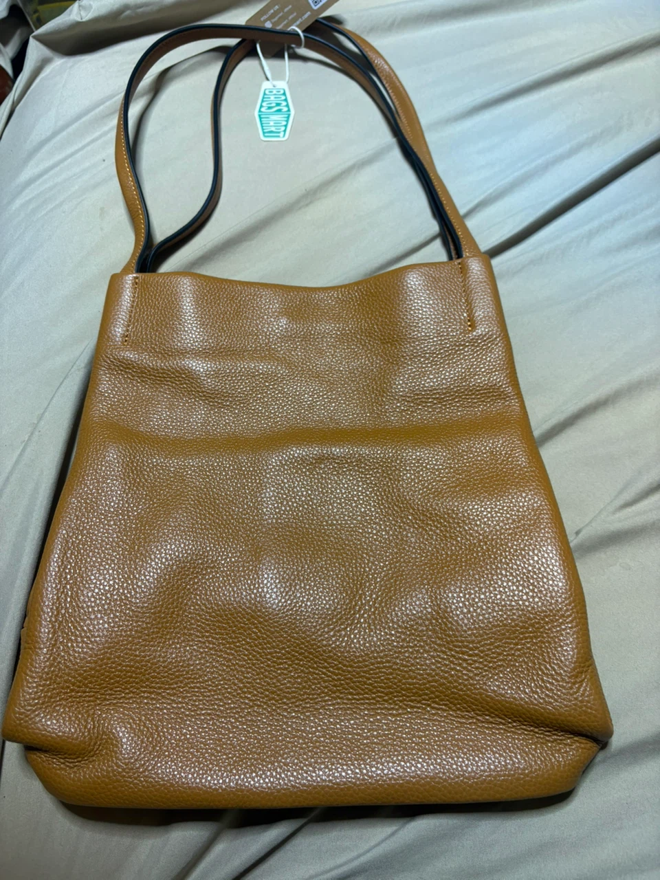 Brown Leather Tote Bag with Magnetic Snap Closure - photo 5