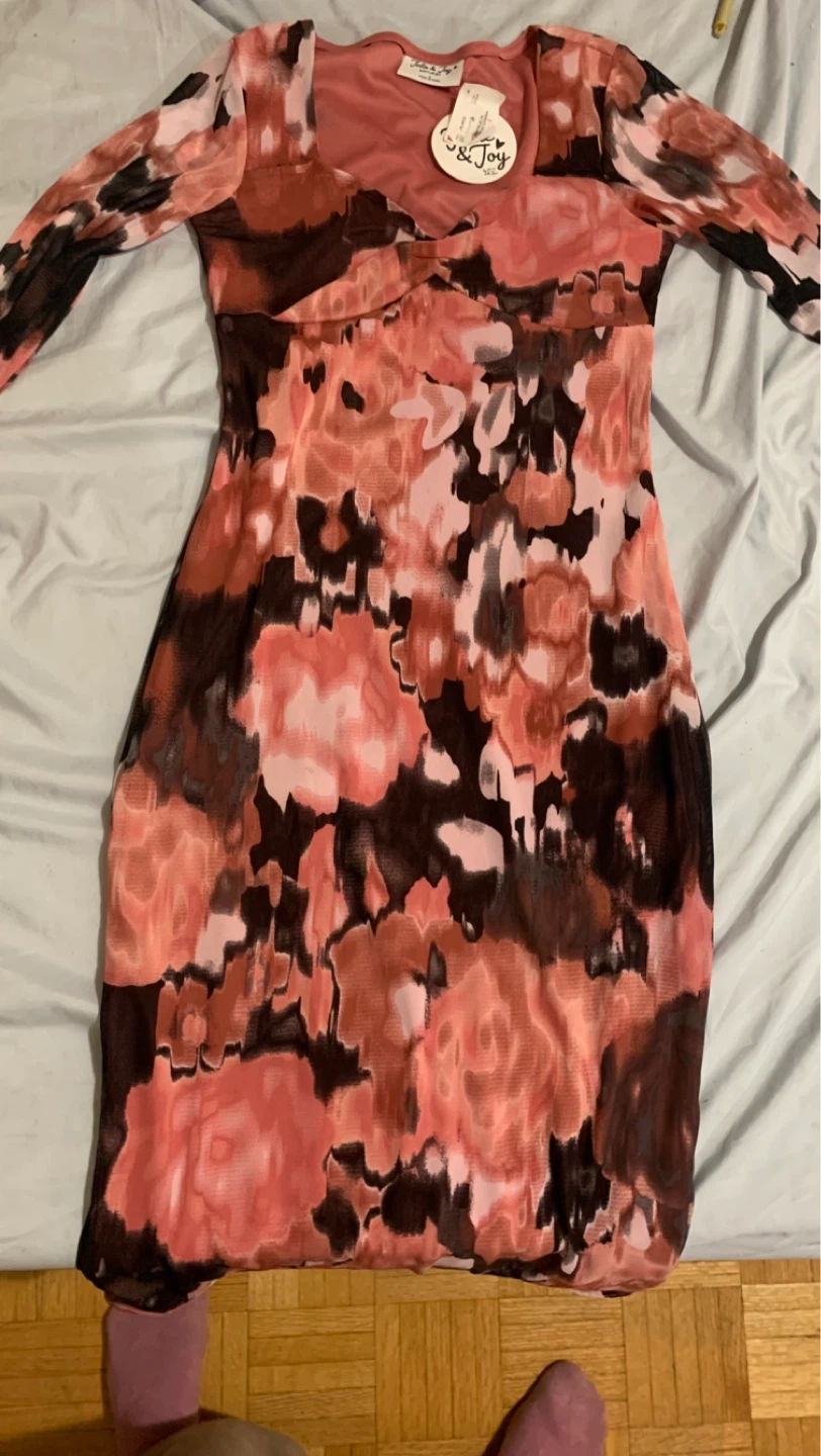 Jolie & Joy Pink Floral Mesh Dress Junior S - photo 2