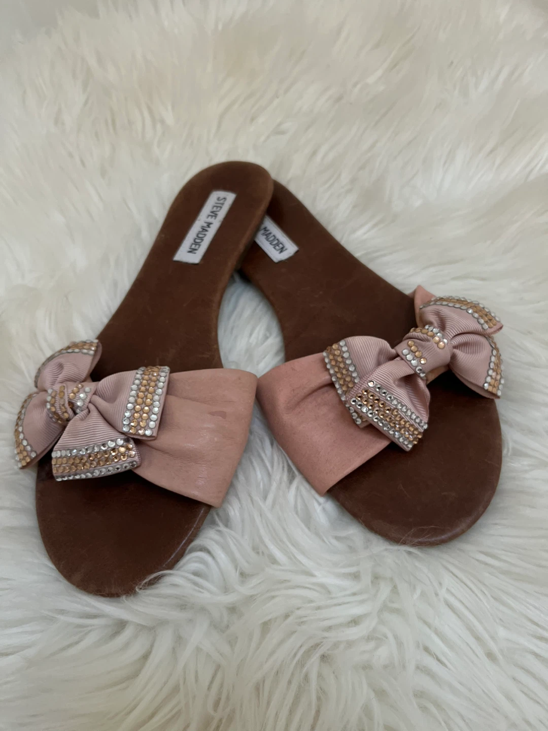 Steve Madden Pink Bow Slides Sandals ⚽ - photo 2