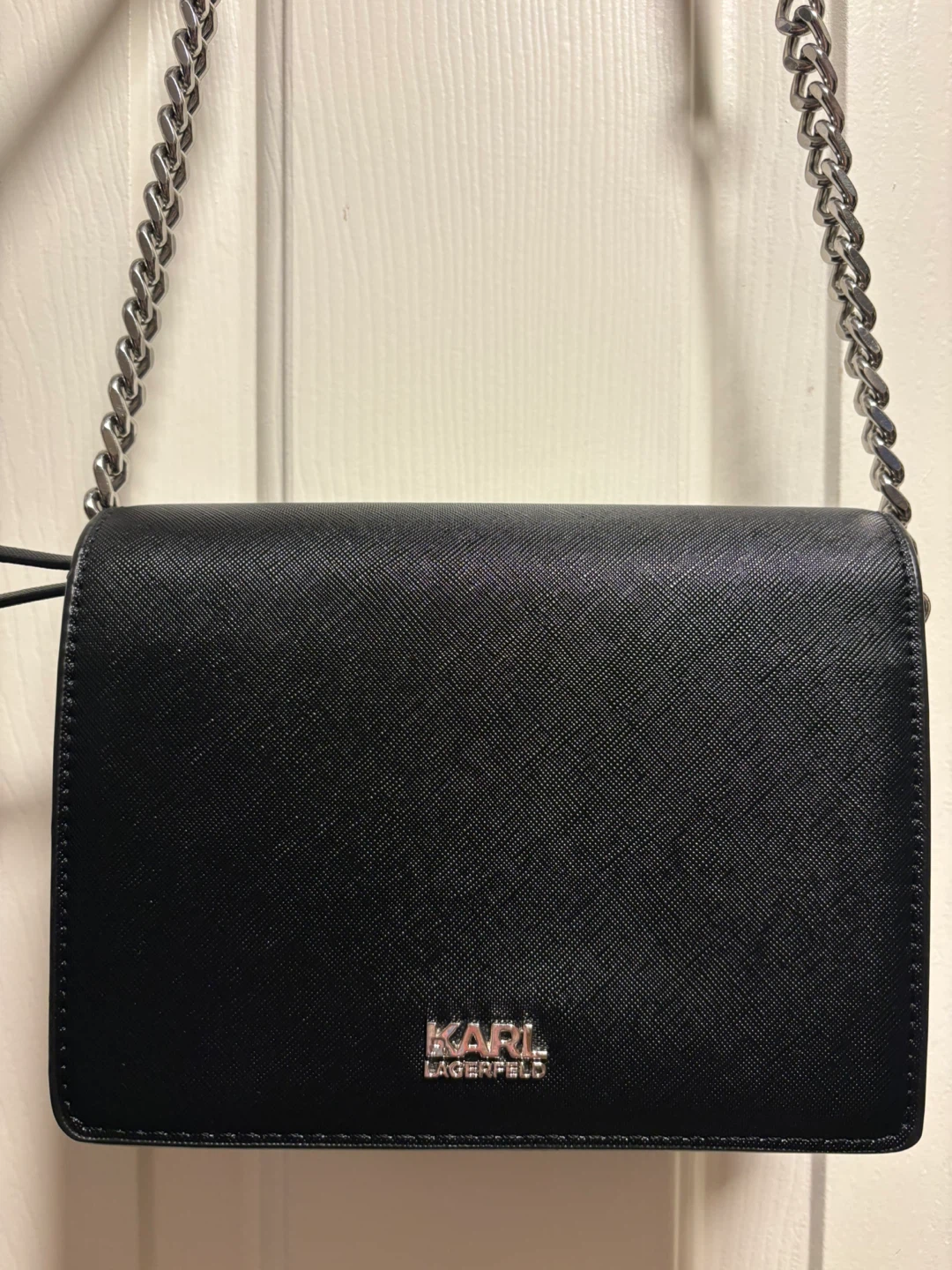 Karl Lagerfeld Black Saffiano Leather Crossbody Bag - photo 2