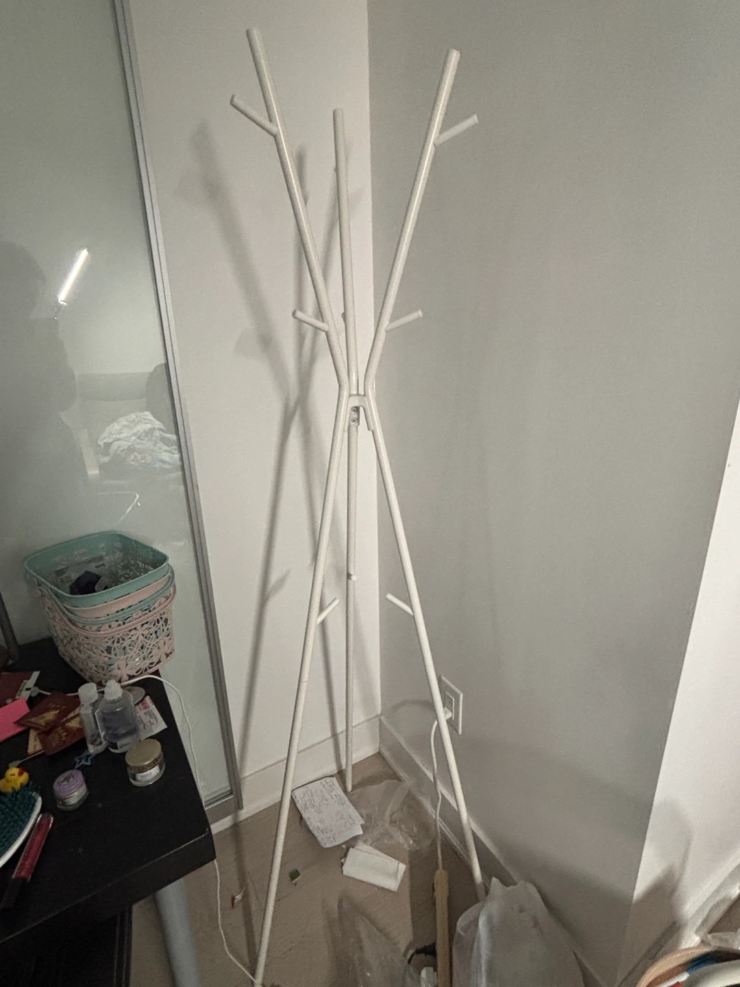 Ikea Ekrar White Coat Rack Tree