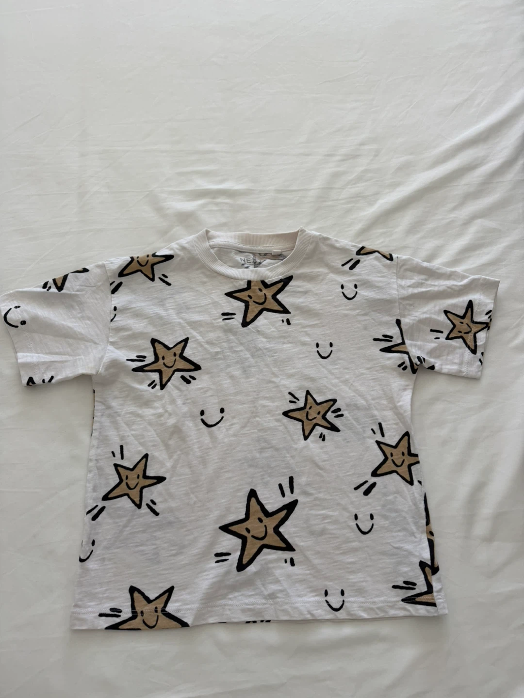 Next Kids T-Shirt - White Star & Smiley Print ⚽