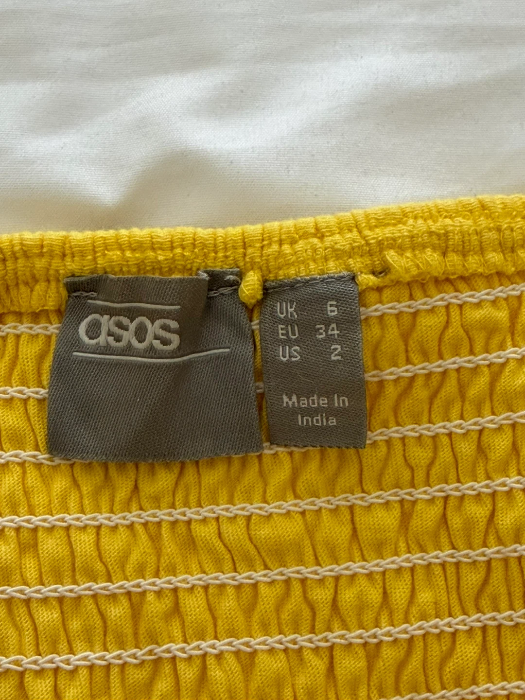 ASOS Yellow Smocked Off-the-Shoulder dress ⚽ - photo 2