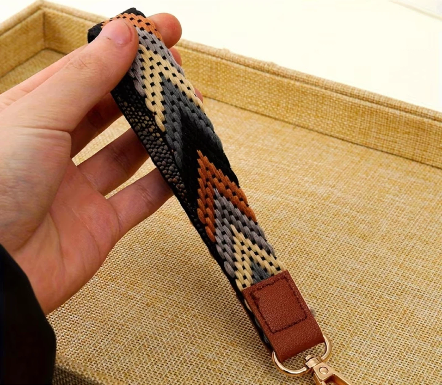 Strap with Leather Accent