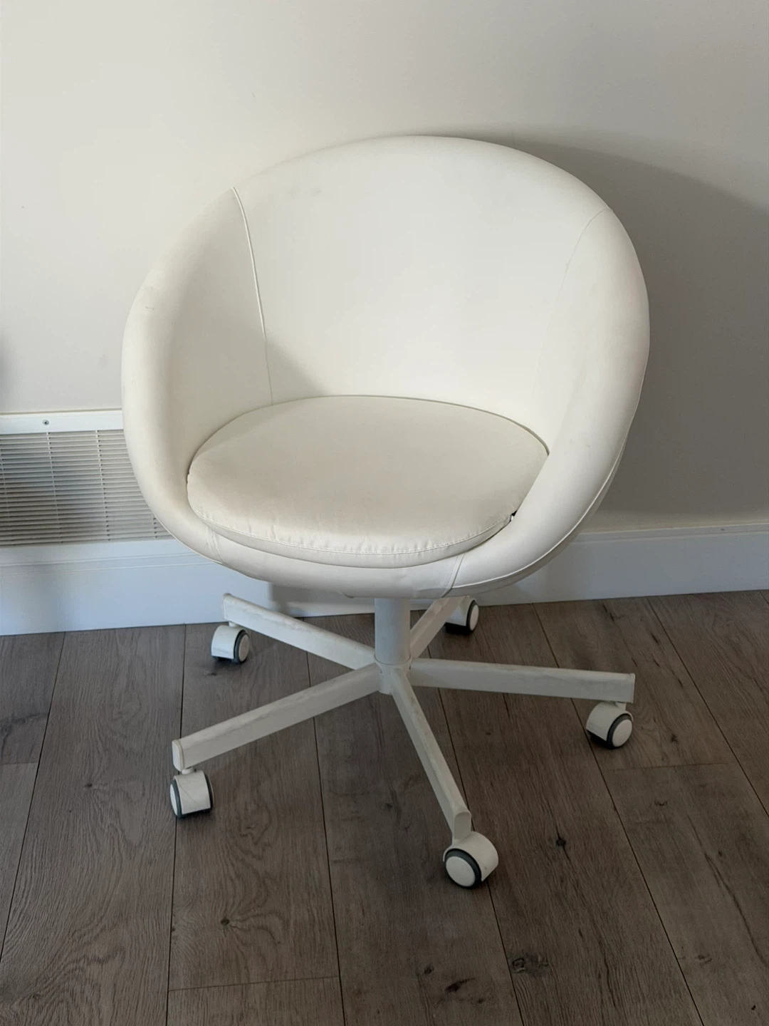 White Swivel Office Chair (Moving sale) - photo 4