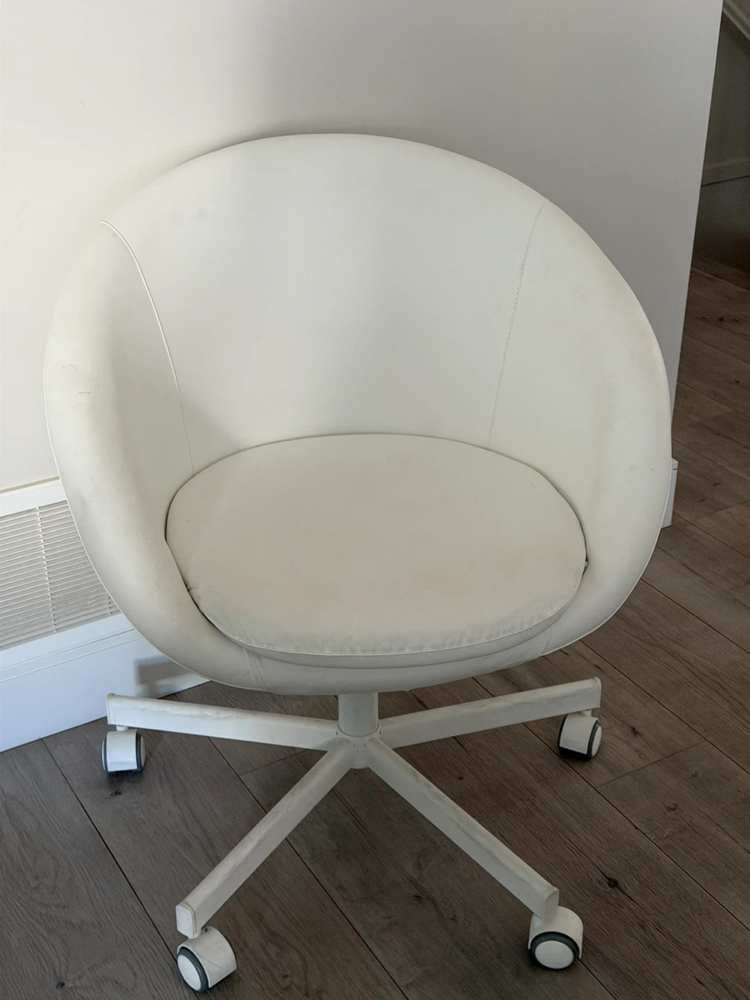 White Swivel Office Chair (Moving sale) - photo 3