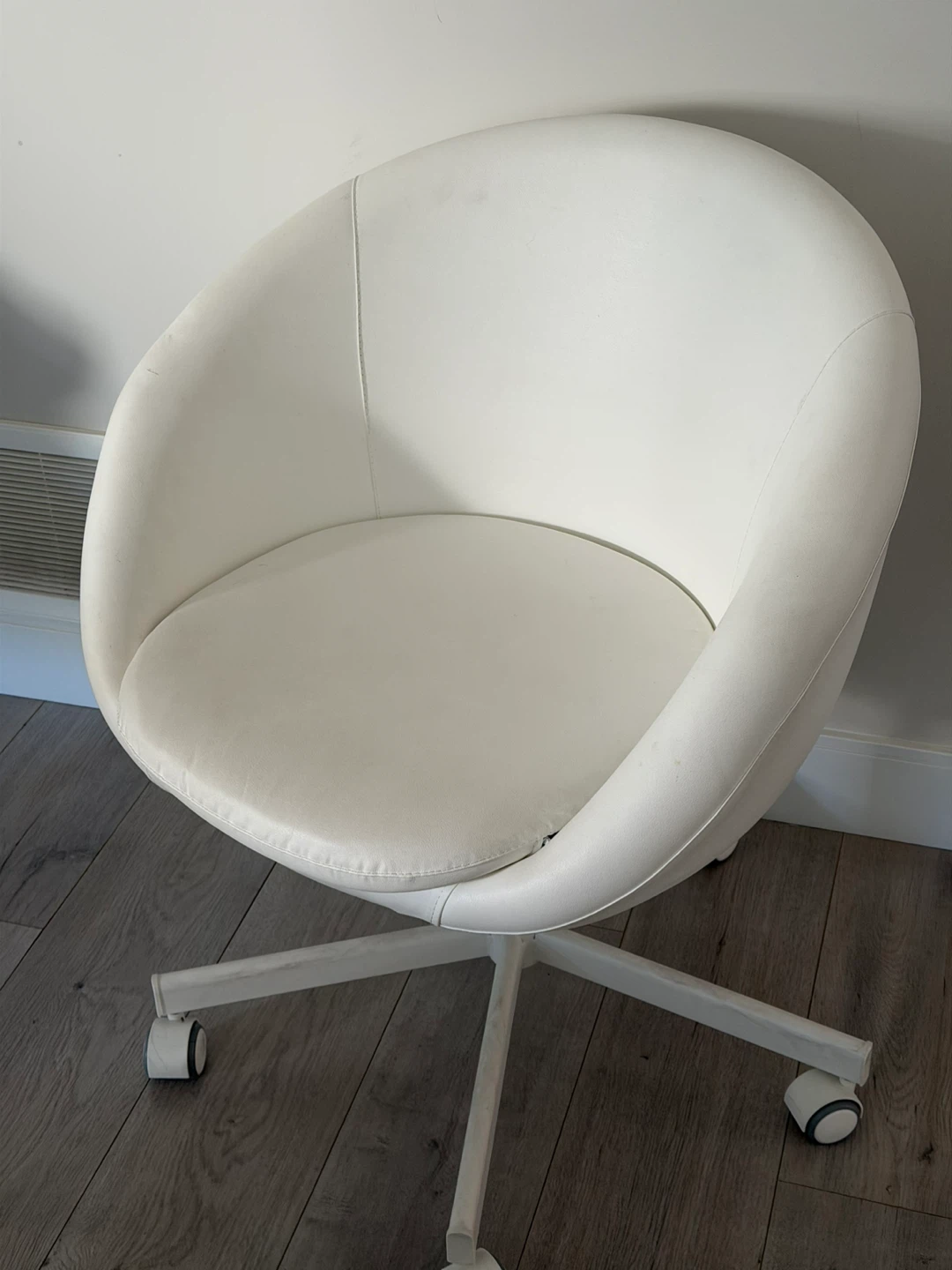 White Swivel Office Chair (Moving sale) - photo 2