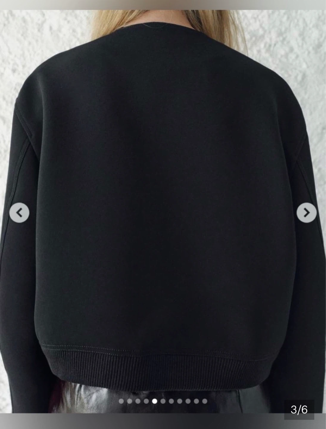 ZARA Black Cropped Bomber Jacket ⚽ - photo 3
