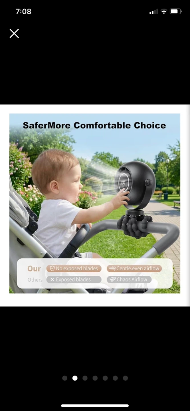 ⚽ Portable Rechargeable Bladeless Fan with Tripod - photo 2