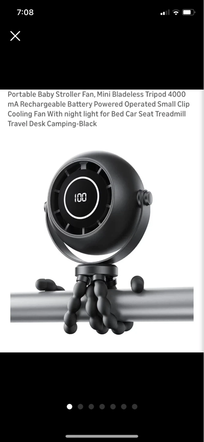 ⚽ Portable Rechargeable Bladeless Fan with Tripod