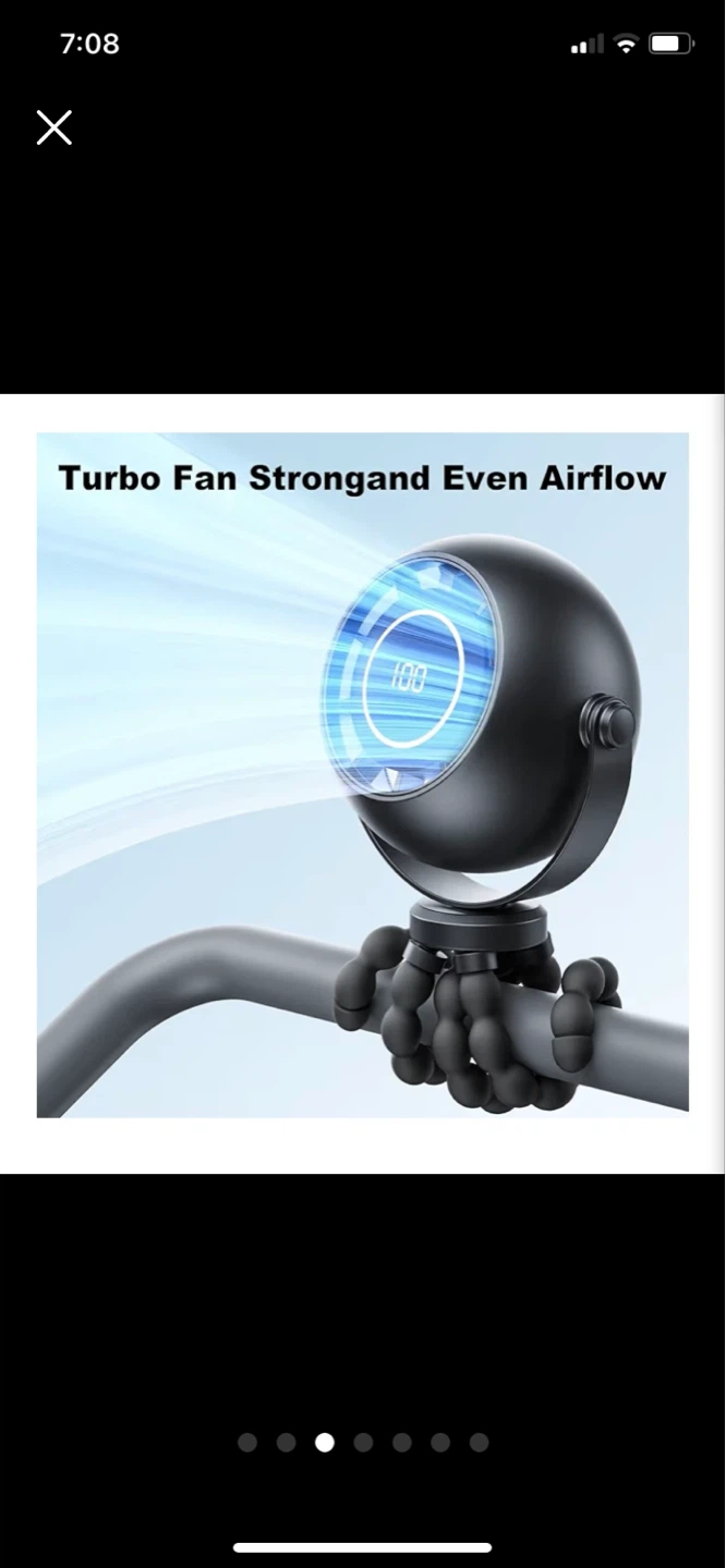 ⚽ Portable Rechargeable Bladeless Fan with Tripod - photo 3