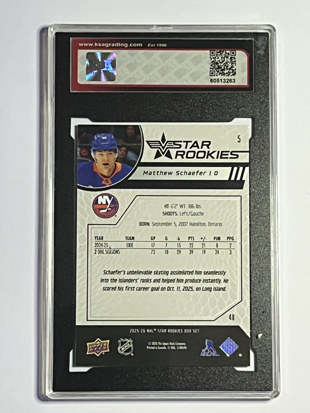 2025-26 Upper Deck Matthew Schaefer Star Rookies Rookie Card - photo 2