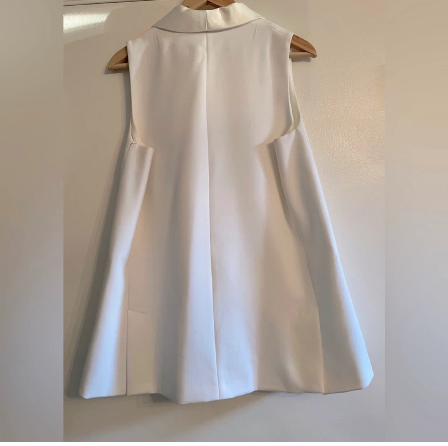 Zara White Sleeveless Blazer Vest ⚽ - photo 4