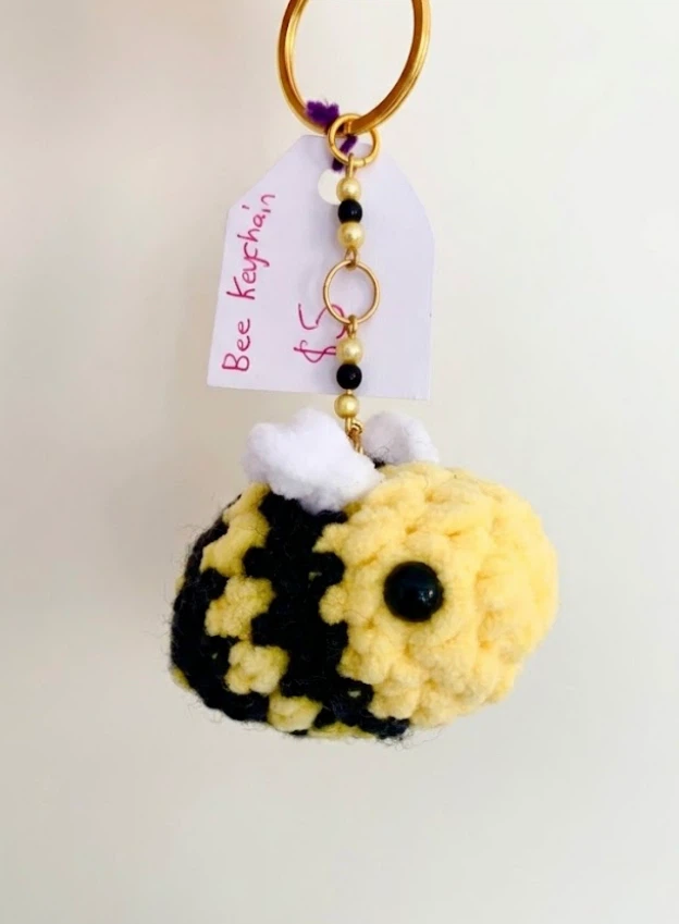Handmade Crochet Bee Keychain - photo 2