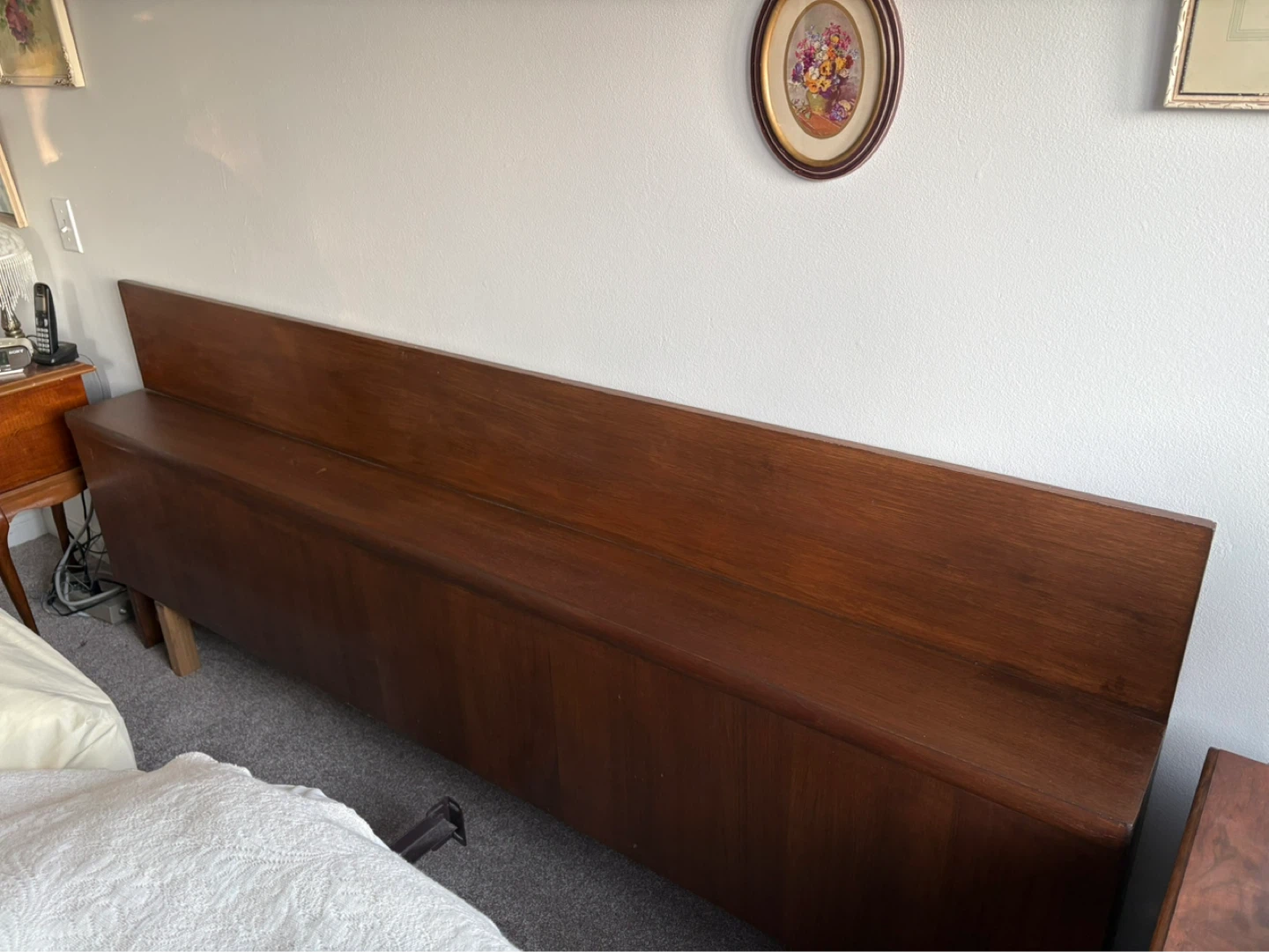 Solid teak king size Headboard  late 60s early 70s - photo 2
