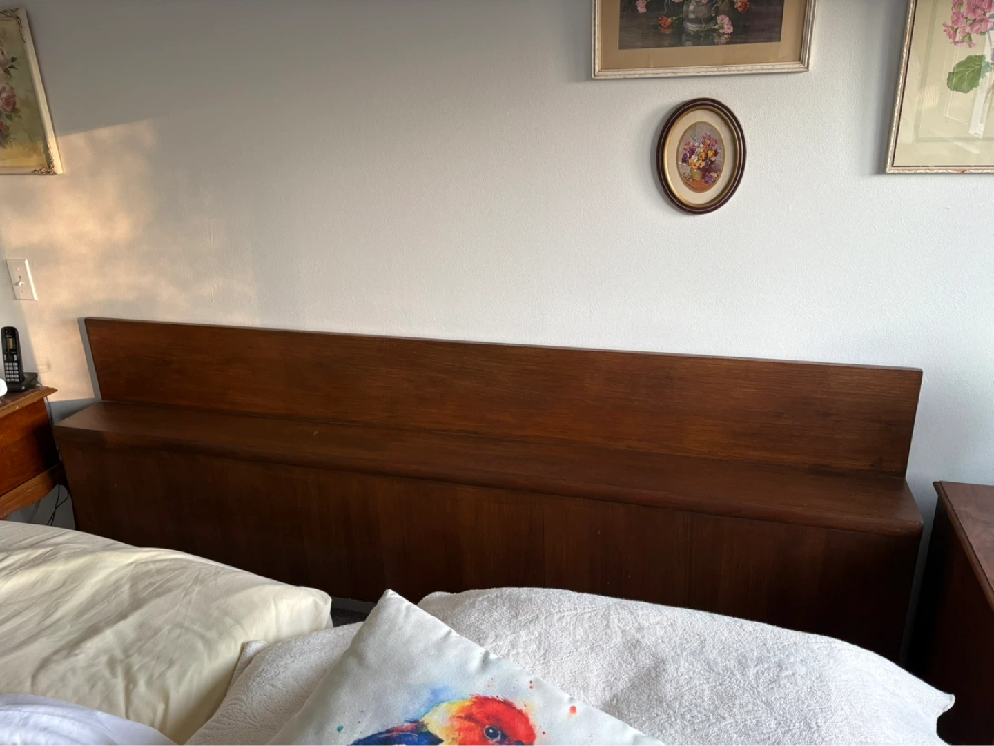 Solid teak king size Headboard  late 60s early 70s