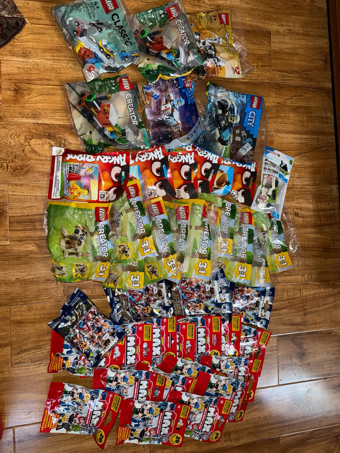 Assorted LEGO Creator, City, and Angry Birds Blind Bags