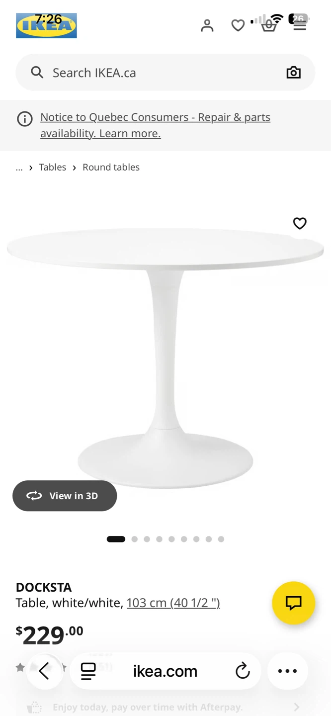 White Round Dining Table 103 cm - photo 4