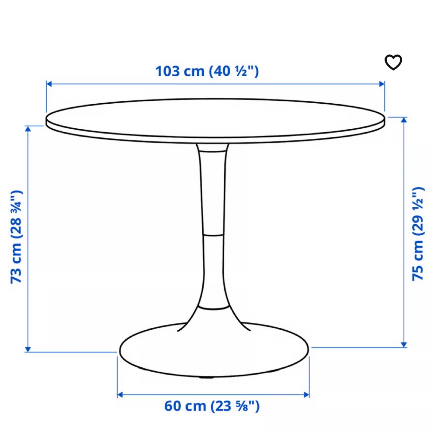 White Round Dining Table 103 cm - photo 5