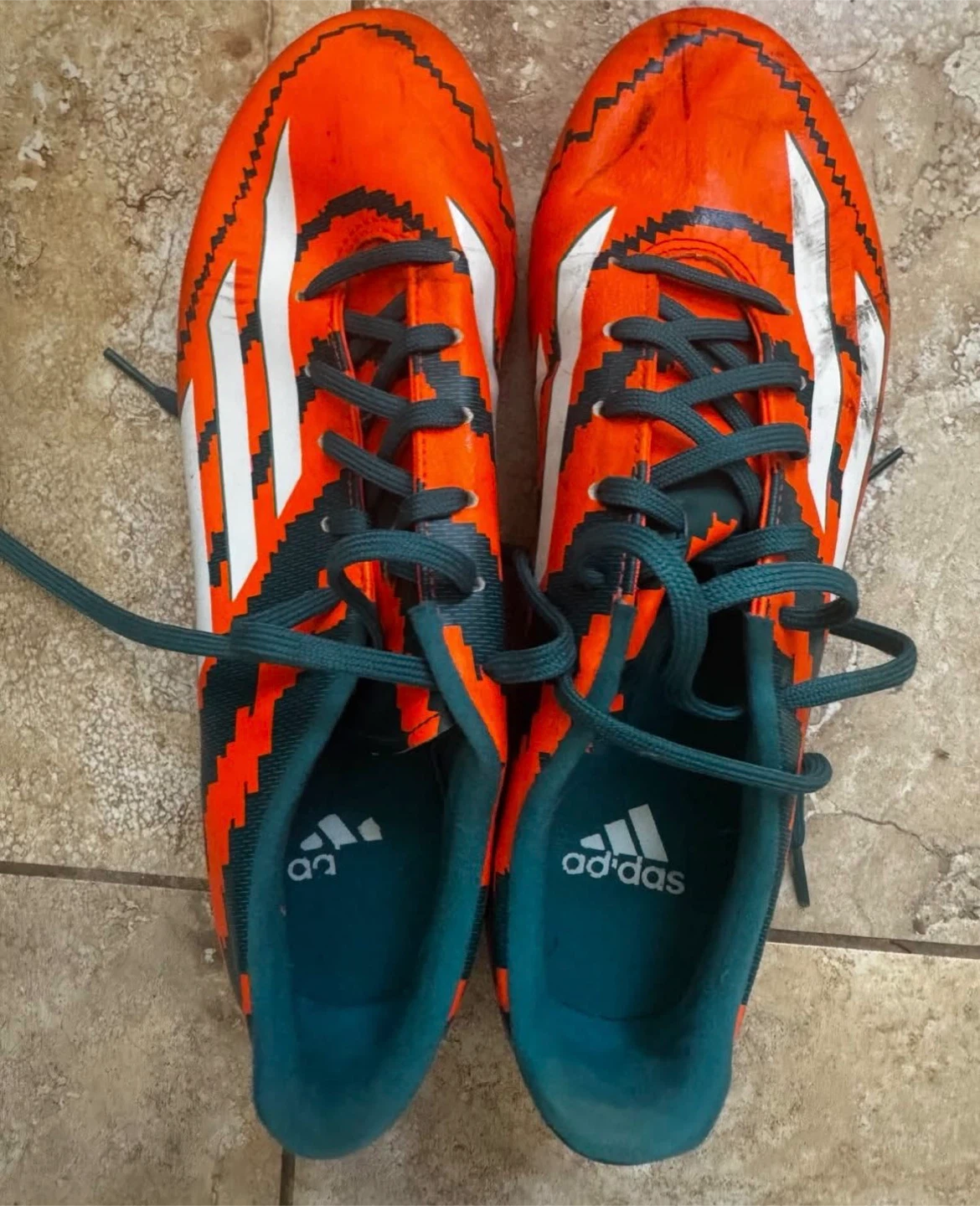 adidas F50 Adizero Messi 10.1 Size 9 Soccer Clears Orange Green
