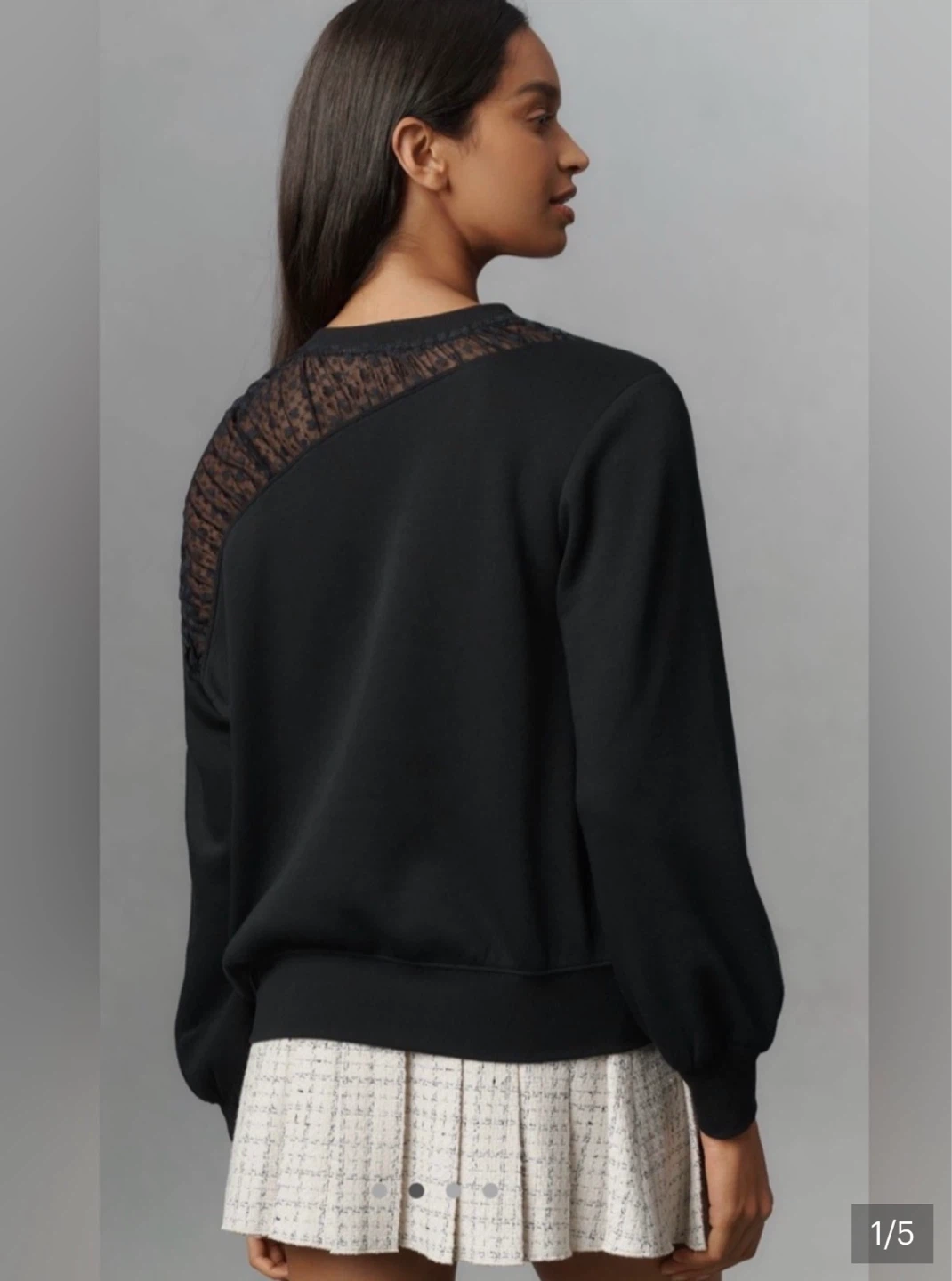 Anthropologie Black Lace Detail Sweatshirt ⚽