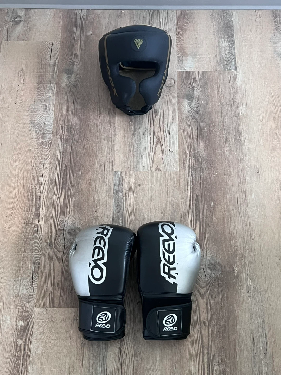 RDX & Reevo Boxing Headgear and Gloves Set
