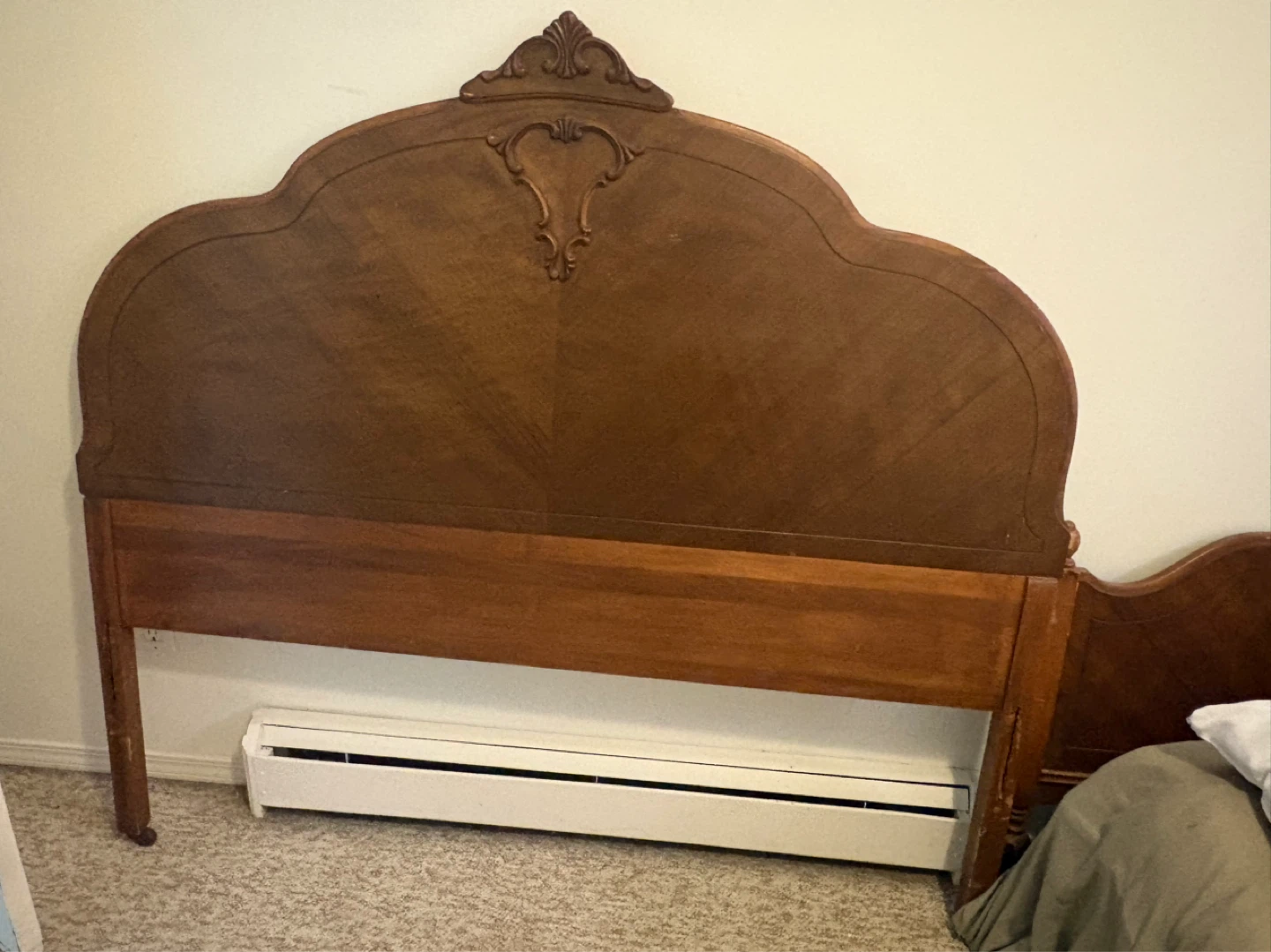 Vintage Wooden Headboard and foot board