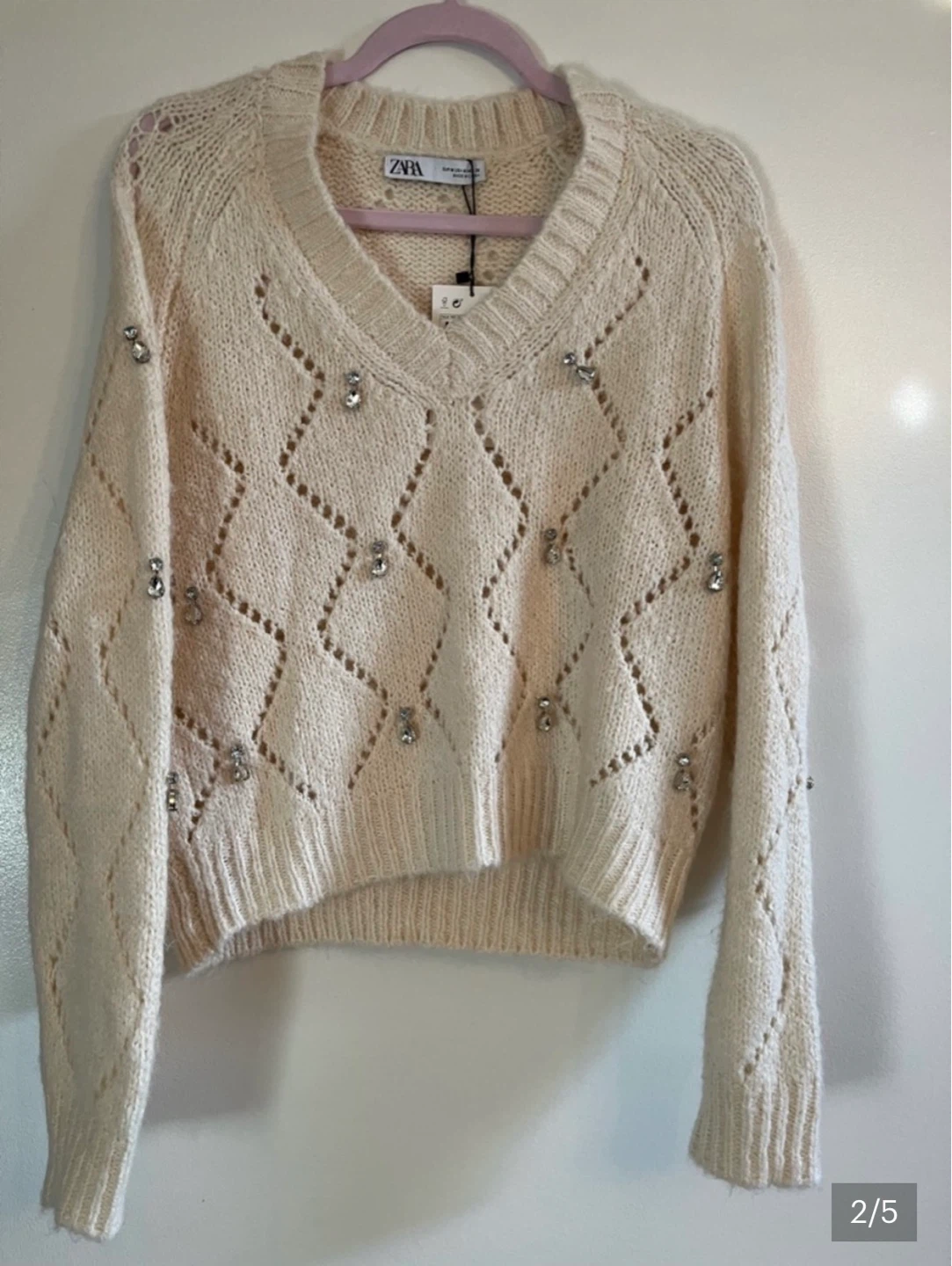 ZARA Knit Sweater with Rhinestones ⚽ - photo 2