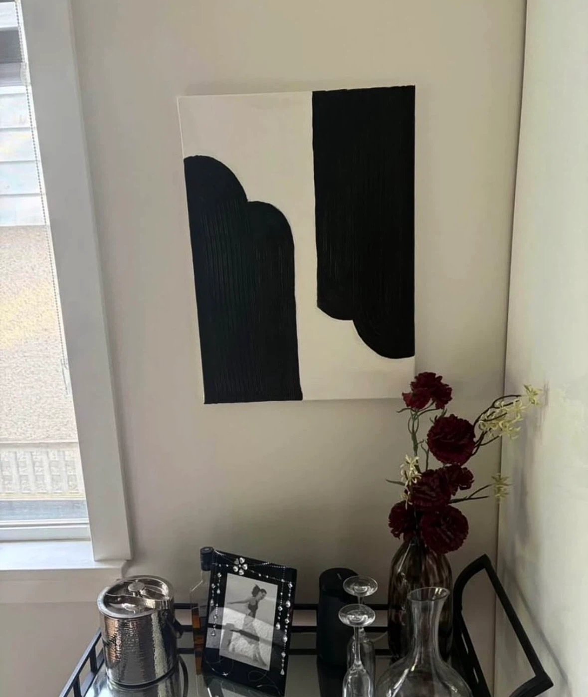 Abstract Black and White Canvas Art