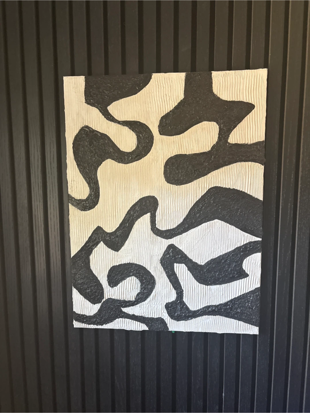 Textured Black and White Abstract Art Canvas