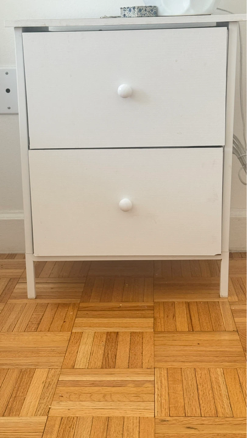 White Two-Drawer Nightstand