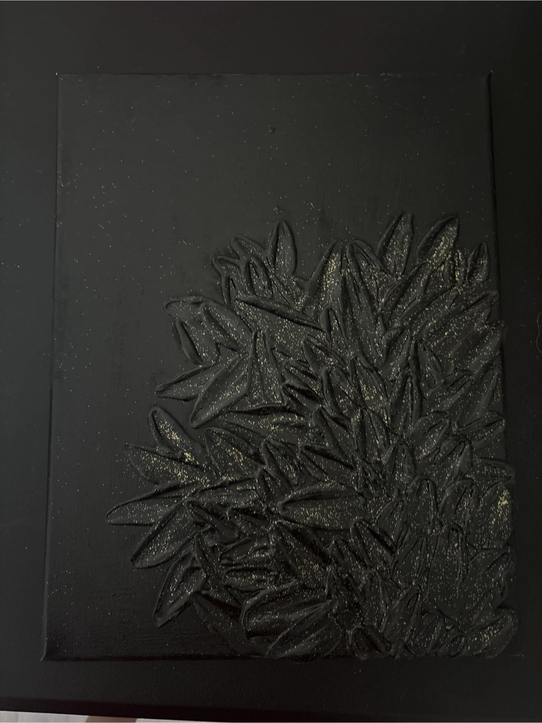 Textured Black Floral Art Canvas