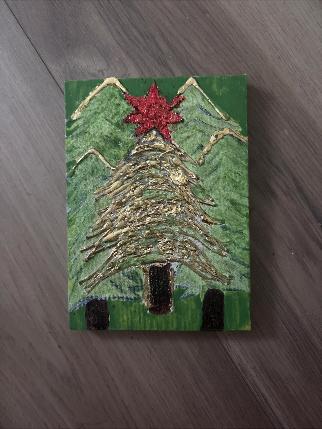 Handmade Christmas Tree Canvas Art