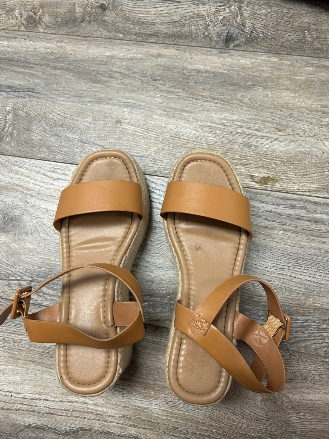 Tan Espadrille Platform Sandals