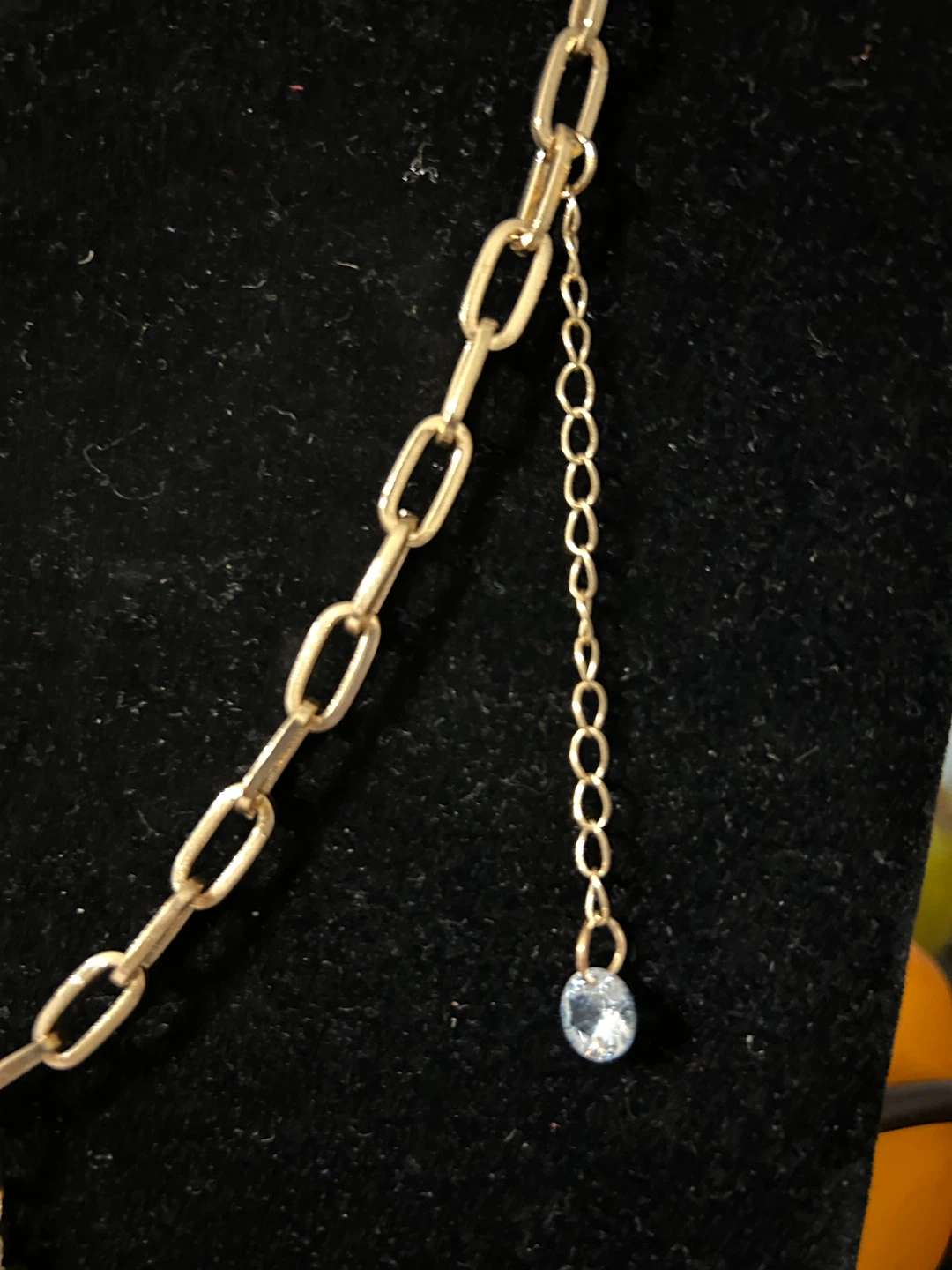 Gold Tone Clover Charm Necklace