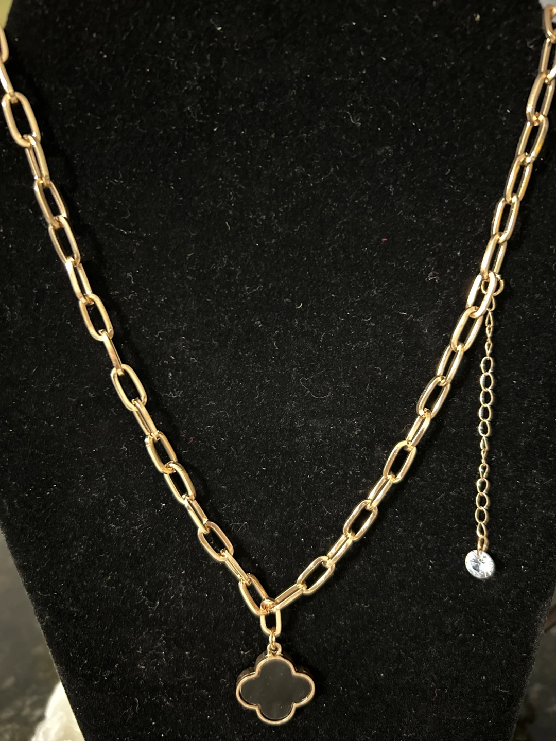 Gold Tone Clover Charm Necklace - photo 3