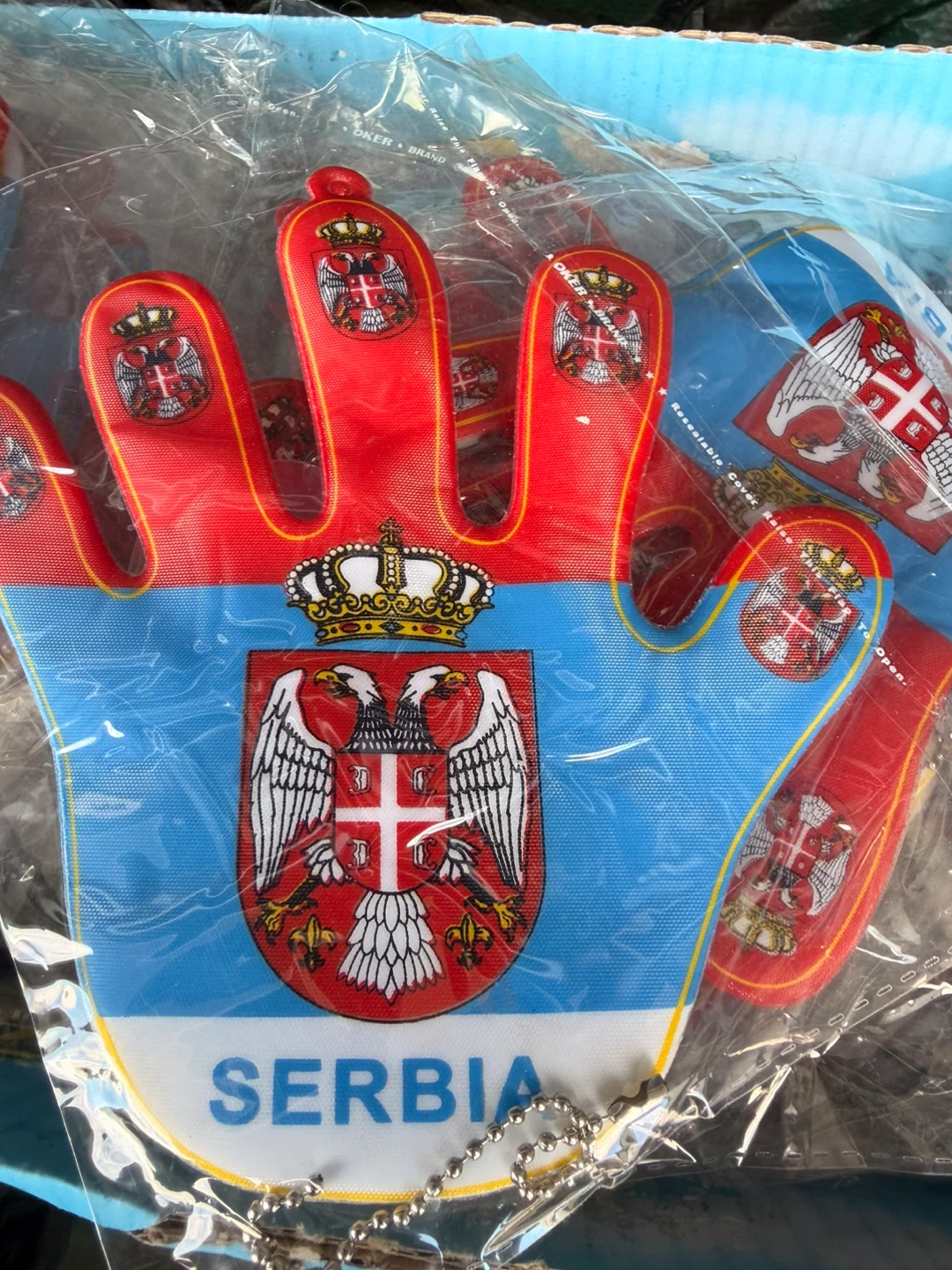 Serbia Flag Hand Fan Gloves