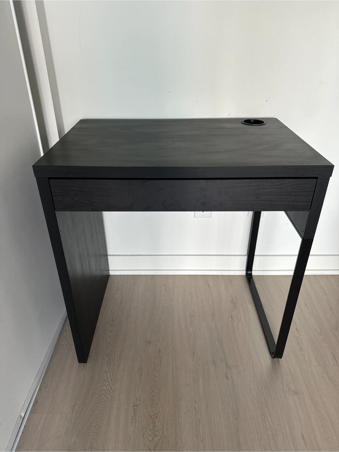 Black Desk with Drawer and Cup Holder