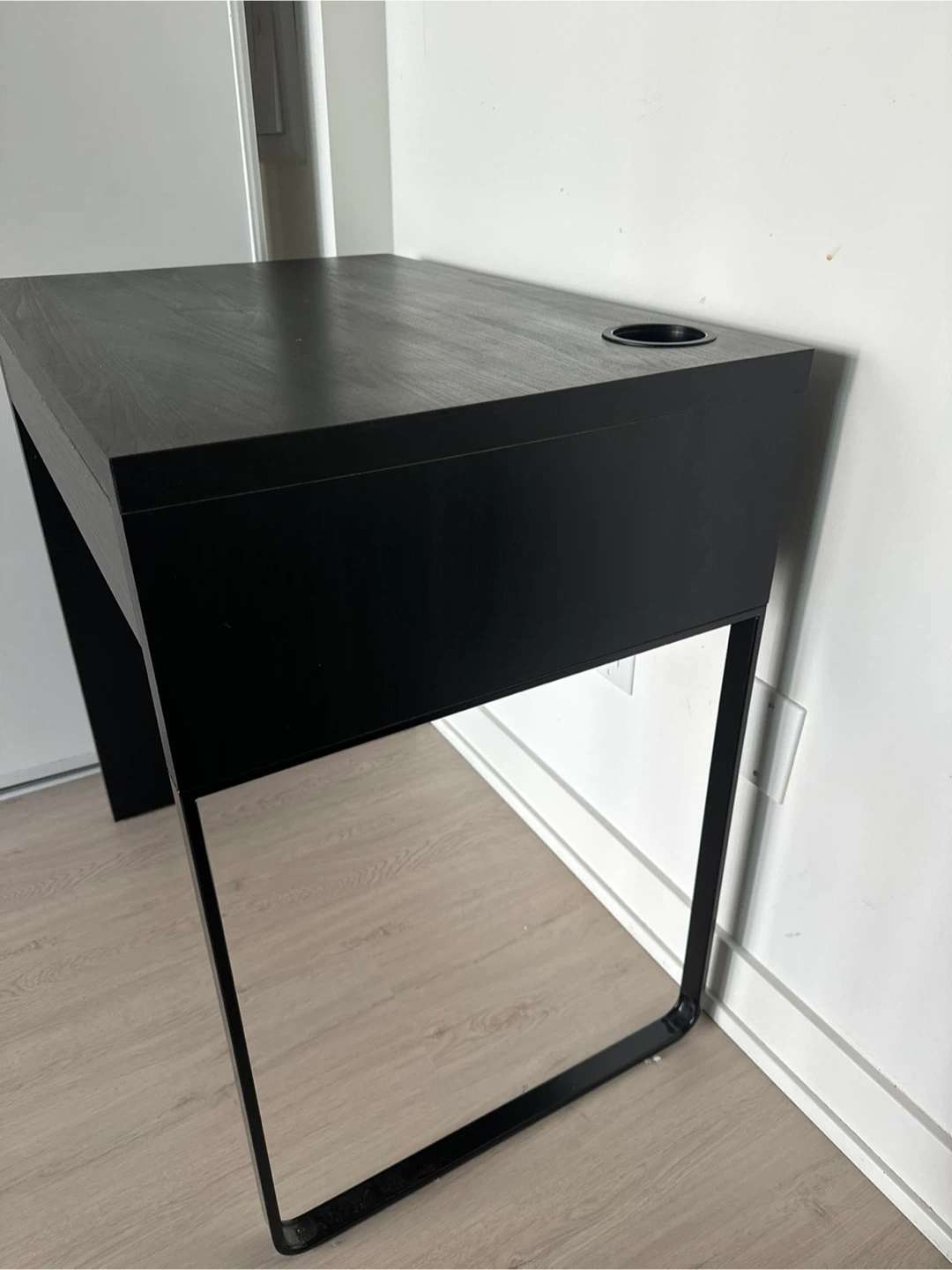 Black Desk with Drawer and Cup Holder - photo 2