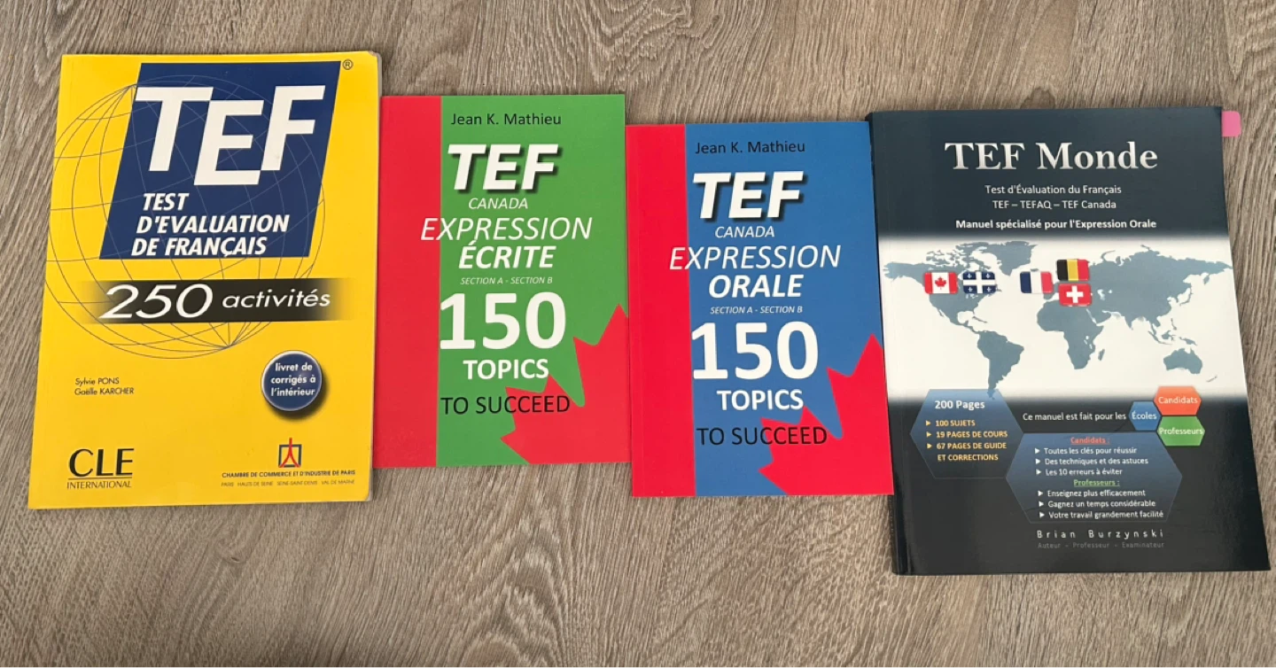 Set of TEF Canada French Test Preparation Books