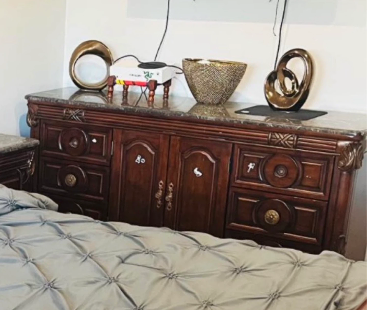 Wooden Dresser with Marble Top - photo 2